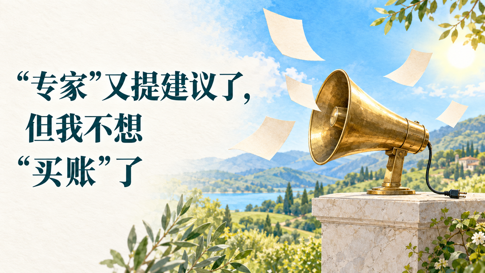 “专家”又提建议了，但我不想“买账”了