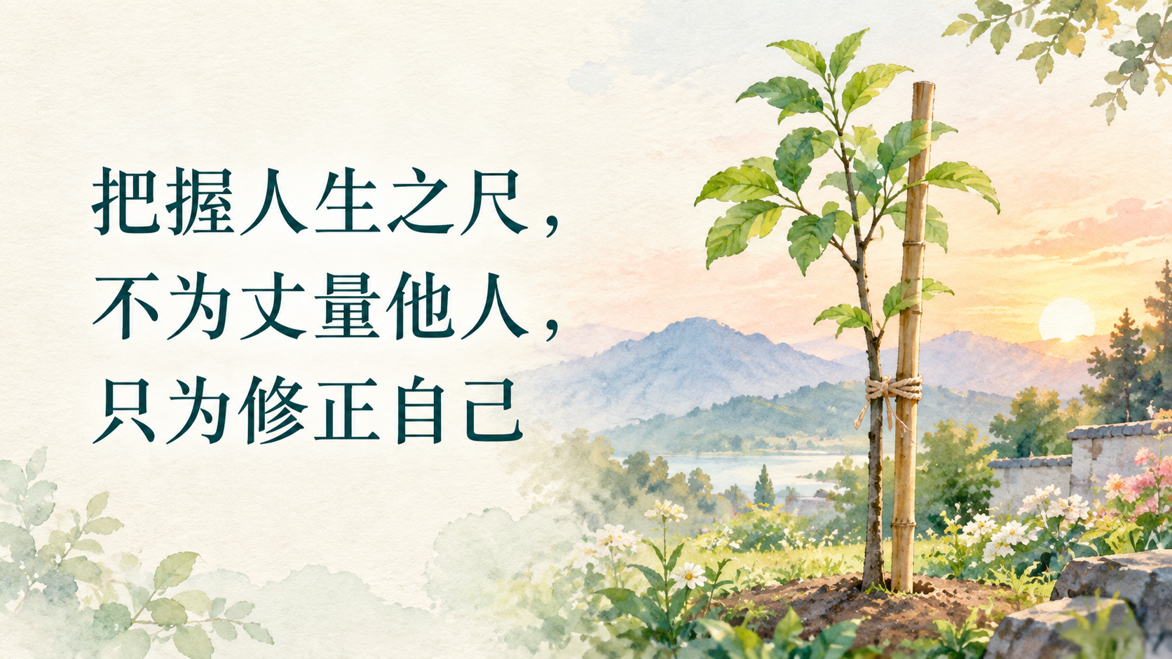 把握人生之尺，不为丈量他人，只为修正自己