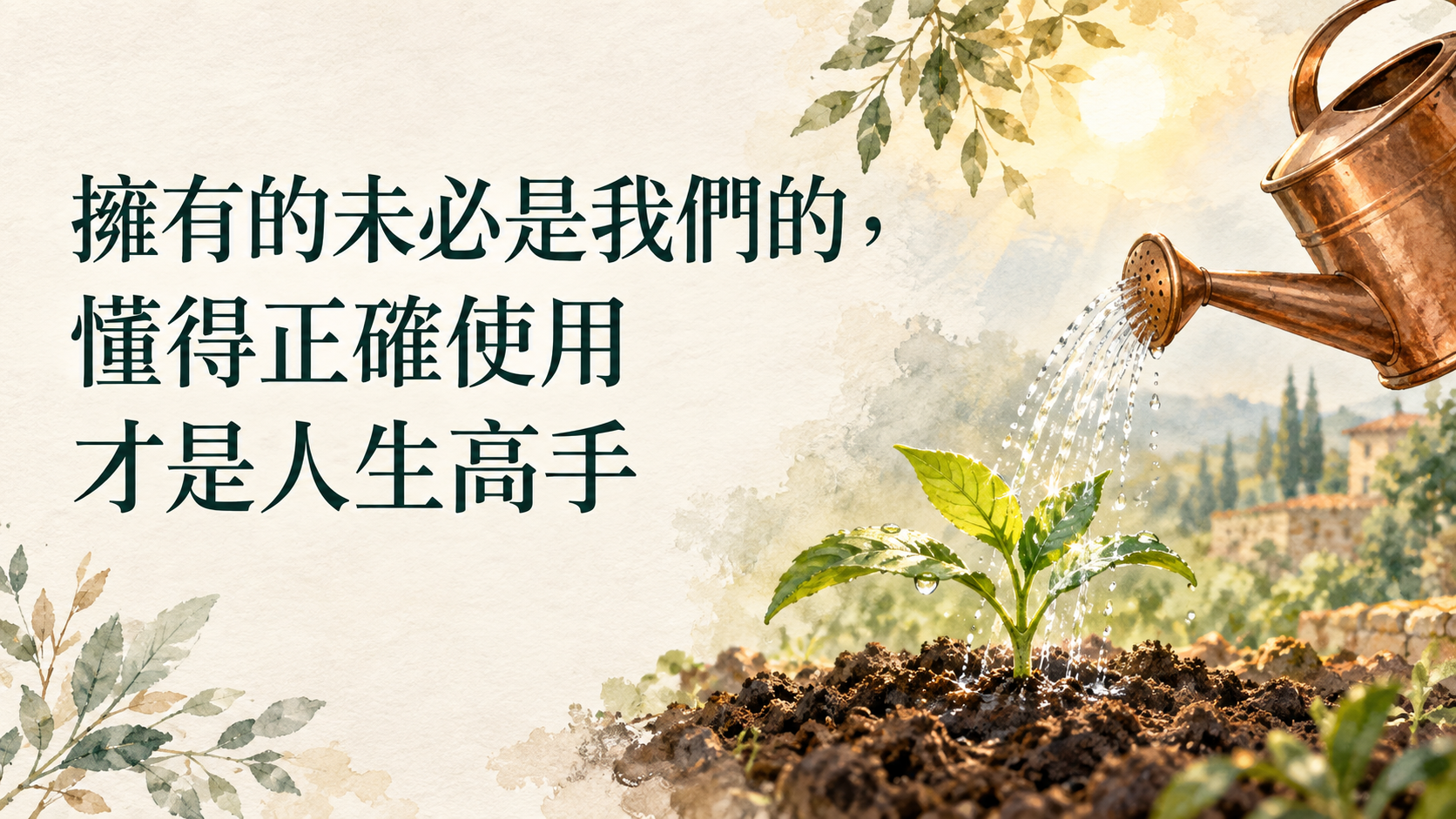 拥有的未必是我们的，懂得正确使用才是人生高手